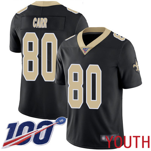New Orleans Saints Limited Black Youth Austin Carr Home Jersey NFL Football 80 100th Season Vapor Untouchable Jersey